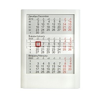 Календарь настольный на 2 года; белый; 13 х16 см; пластик; тампопечать, шелкография, цена: 500 руб.