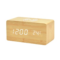 Многофункциональные часы - погодная станция с беспроводной зарядкой - Бежевый BG, цена: 3396.75 руб.