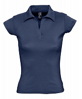 Рубашка поло женская без пуговиц Pretty 220, кобальт (темно-синяя), цена: 400 руб.
