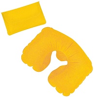 Подушка ROAD  надувная дорожная в футляре; желтый; 43,5х27,5 см; твил; шелкография, цена: 189 руб.
