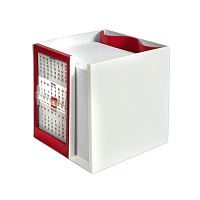 Календарь настольный  на 2 года с кубариком; белый с красным; 11х10х10 см; пластик, цена: 625 руб.