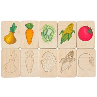 Карточки-раскраски Wood Games, овощи, цена: 495 руб.