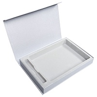 Коробка Silk с ложементом под ежедневник и ручку, серебристая, цена: 617 руб.