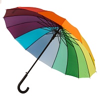 Зонт-трость  "Радуга", пластиковая ручка, полуавтомат, цена: 1290 руб.