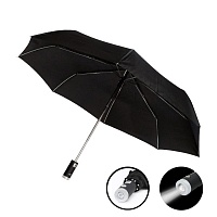 Зонт складной Farol, c фонариком, черный, цена: 720.18 руб.