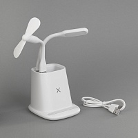 Карандашница "Smart Stand" с беспроводным зарядным устройством, вентилятором и лампой (2USB разъёма), цена: 1754 руб.