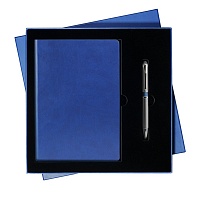 Подарочный набор Portobello/Sky синий-серый (Ежедневник недат А5, Ручка),черный ложемент, цена: 1143 руб.