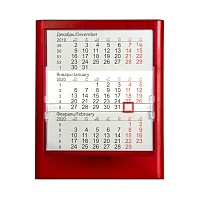Календарь настольный на 2 года ; прозрачно-красный; 12,5х16 см; пластик; тампопечать, шелкография, цена: 529 руб.
