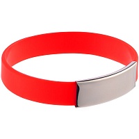 Силиконовый браслет Brisky с металлическим шильдом, красный, цена: 57.50 руб.