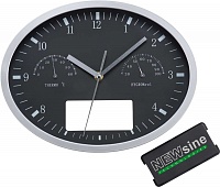Часы настенные INSERT3 с термометром и гигрометром, черные, цена: 1990 руб.